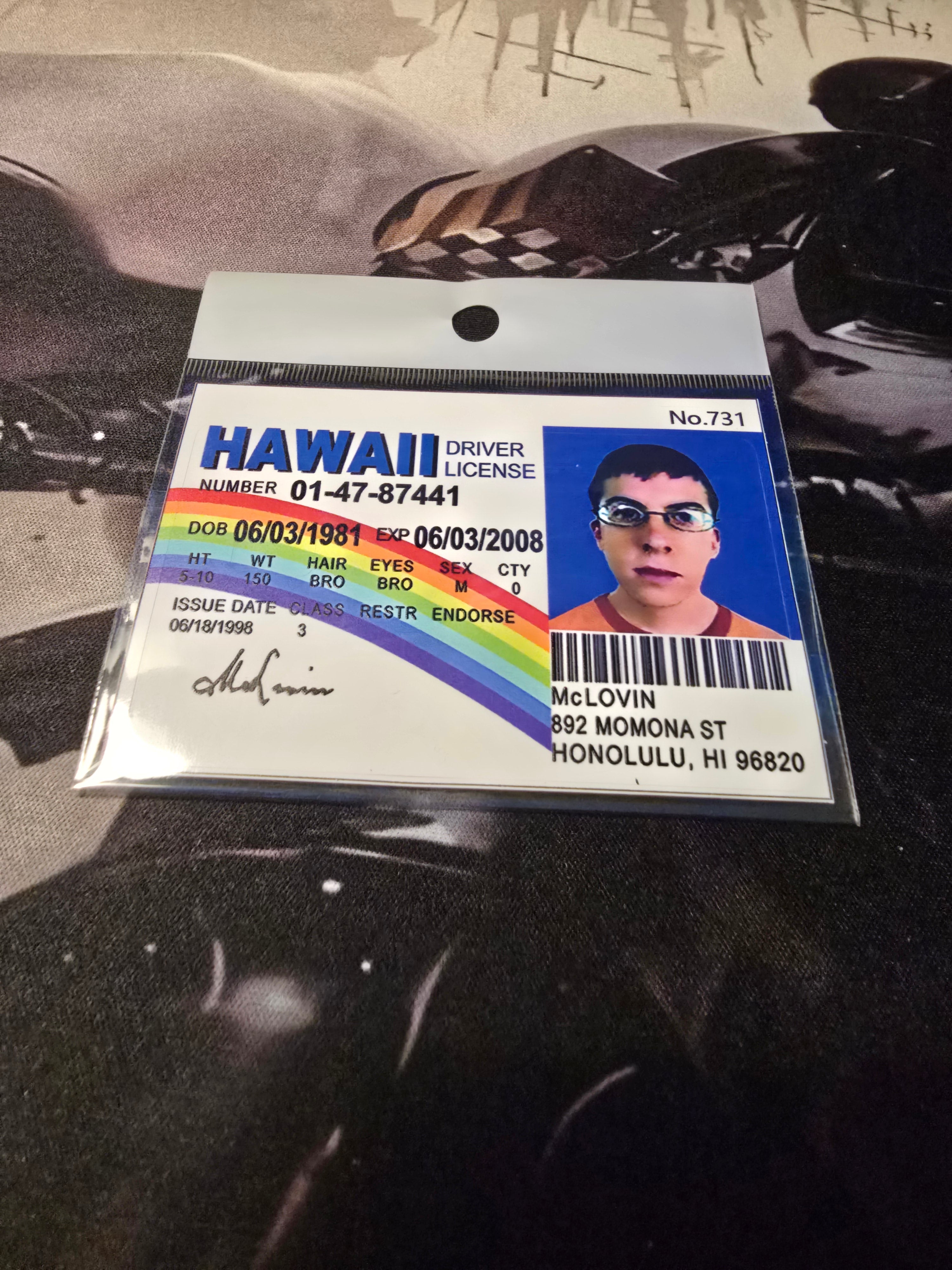 McLovin Hawaii driver license -Superbad-